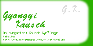 gyongyi kausch business card